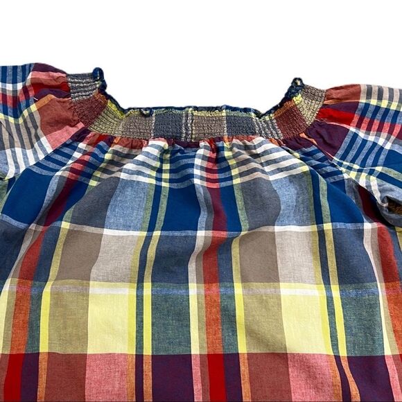 Lane Bryant Plaid Off The Shoulder Blouse. Super Cute!!. Sz 18/20. EUC! - Picture 3 of 11